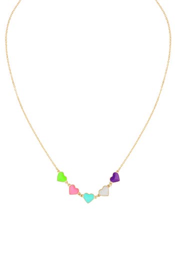 Bony Levy 14k Gold Enamel Heart Charm Necklace In Gold