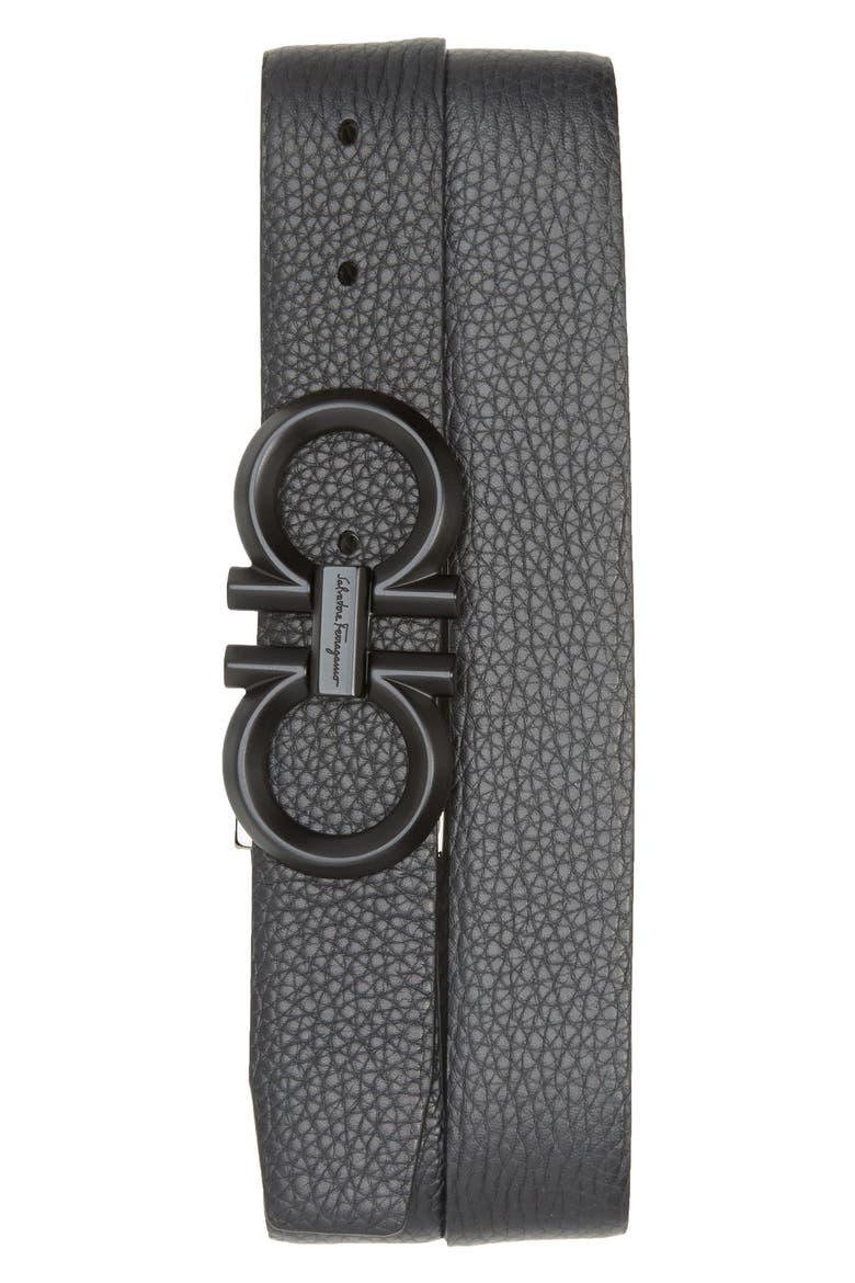 Reversible Leather Belt, Main, color, NERO / ASFALTO GREY