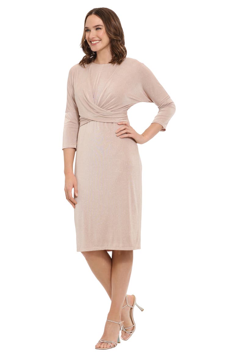 Dolman Sleeve Glitter Dress, Alternate, color, TAN
