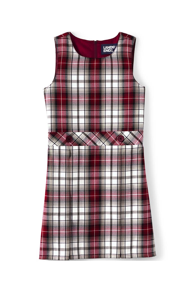 Girls Uniform Plaid Jumper, Alternate, color, Garnet/Khaki Plaid