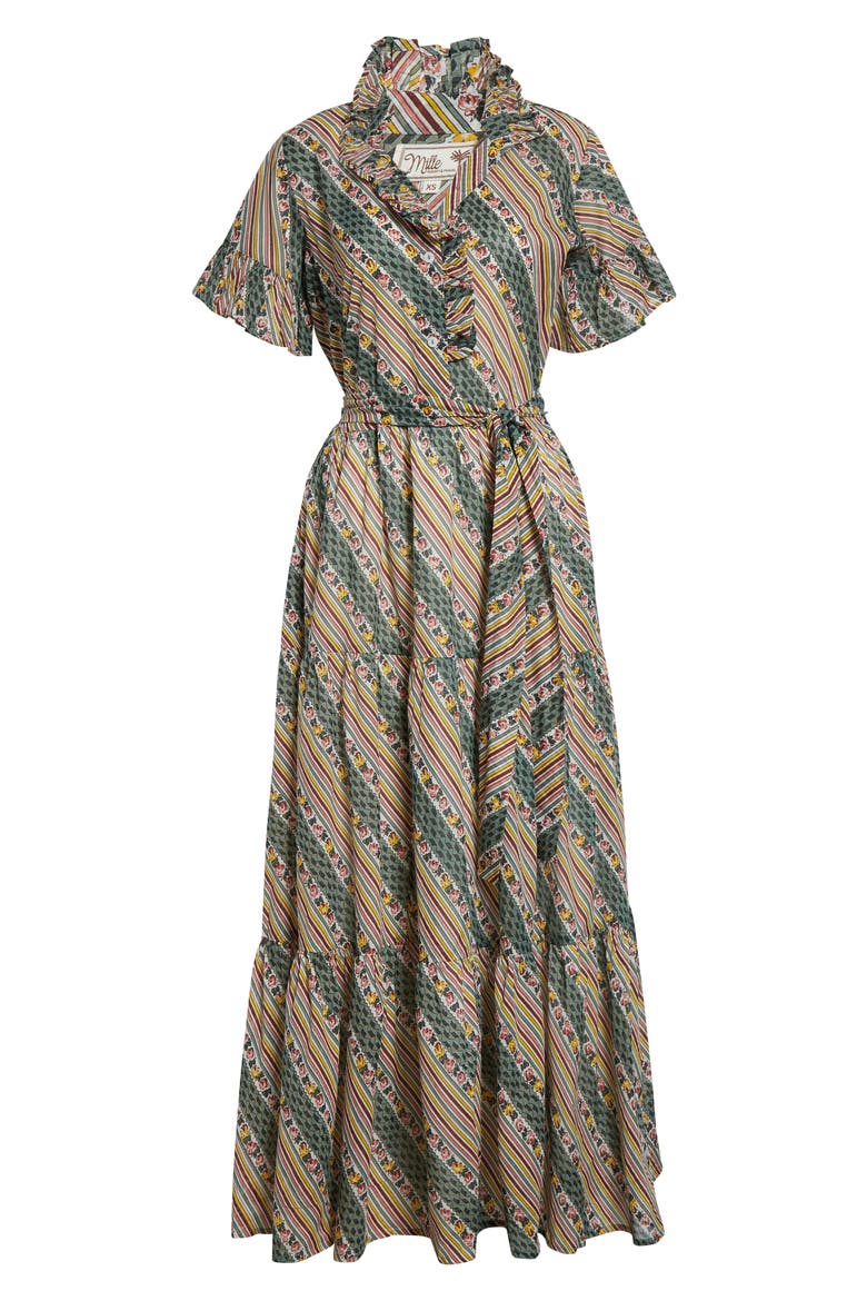 Victoria Ruffle Front Dress, Alternate, color, ROSE STRIPE