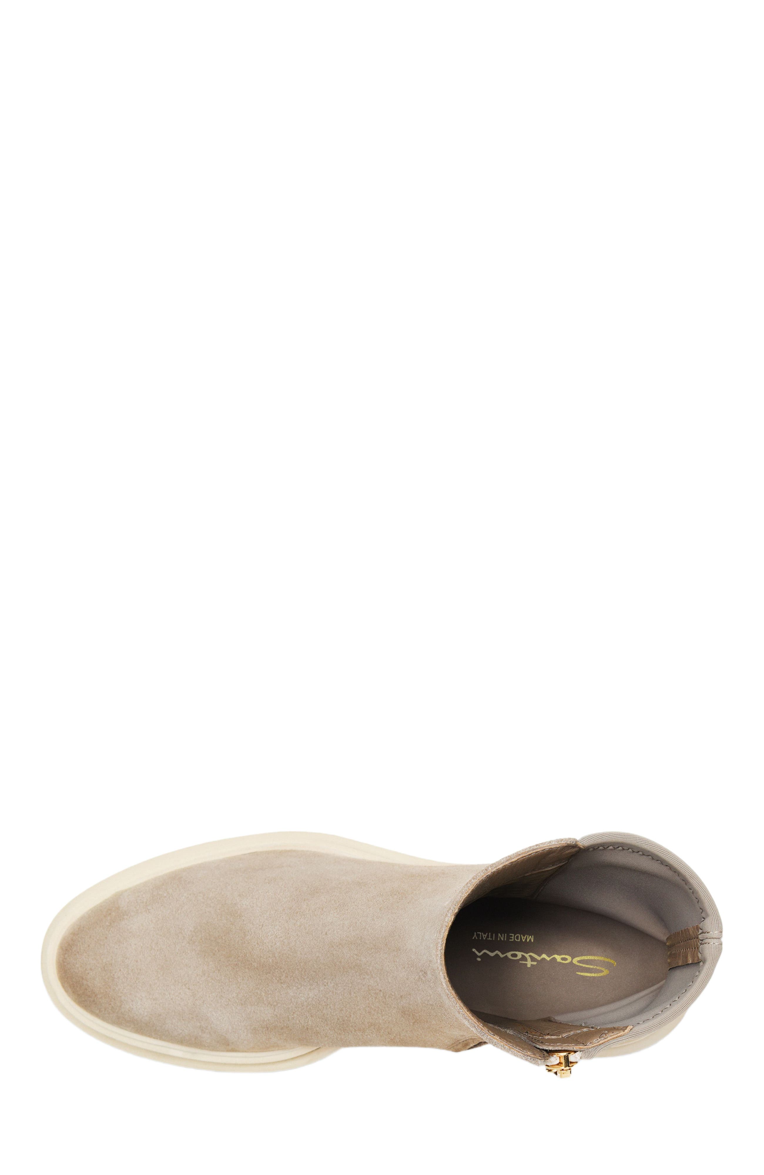 Santoni Women's suede ankle boot, Alternate, color, Natural