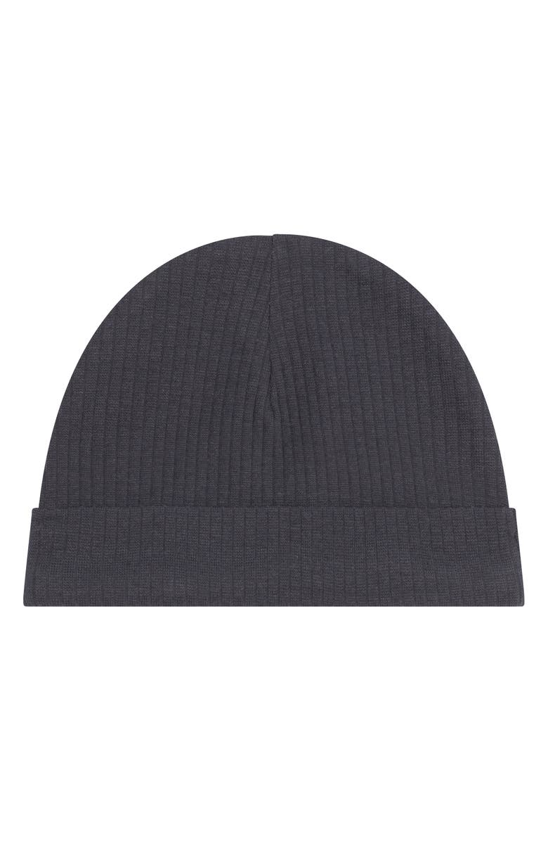 PL Baby by Petit Lem Colorblock Top, Joggers & Beanie Set, Alternate, color, Dusty Blue