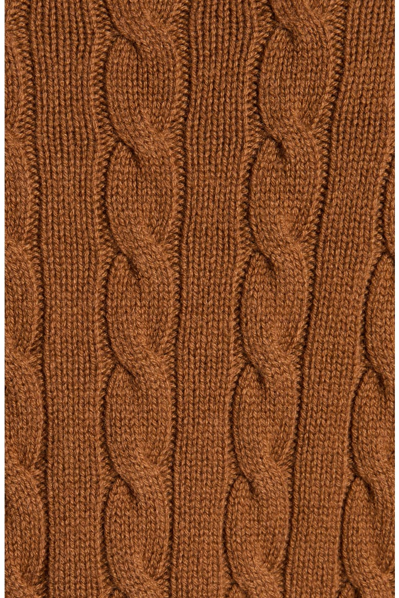 Maglia VLOGO Cable Stitch Cashmere Crewneck Sweater, Alternate, color, BROWN