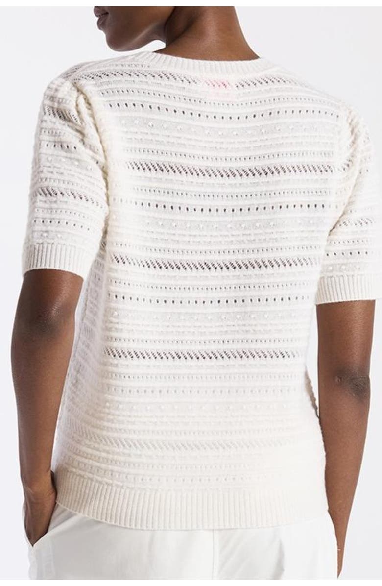 Brodie Pure Cashmere Textured Taylor 100% Cashmere Top, Alternate, color, Organic White