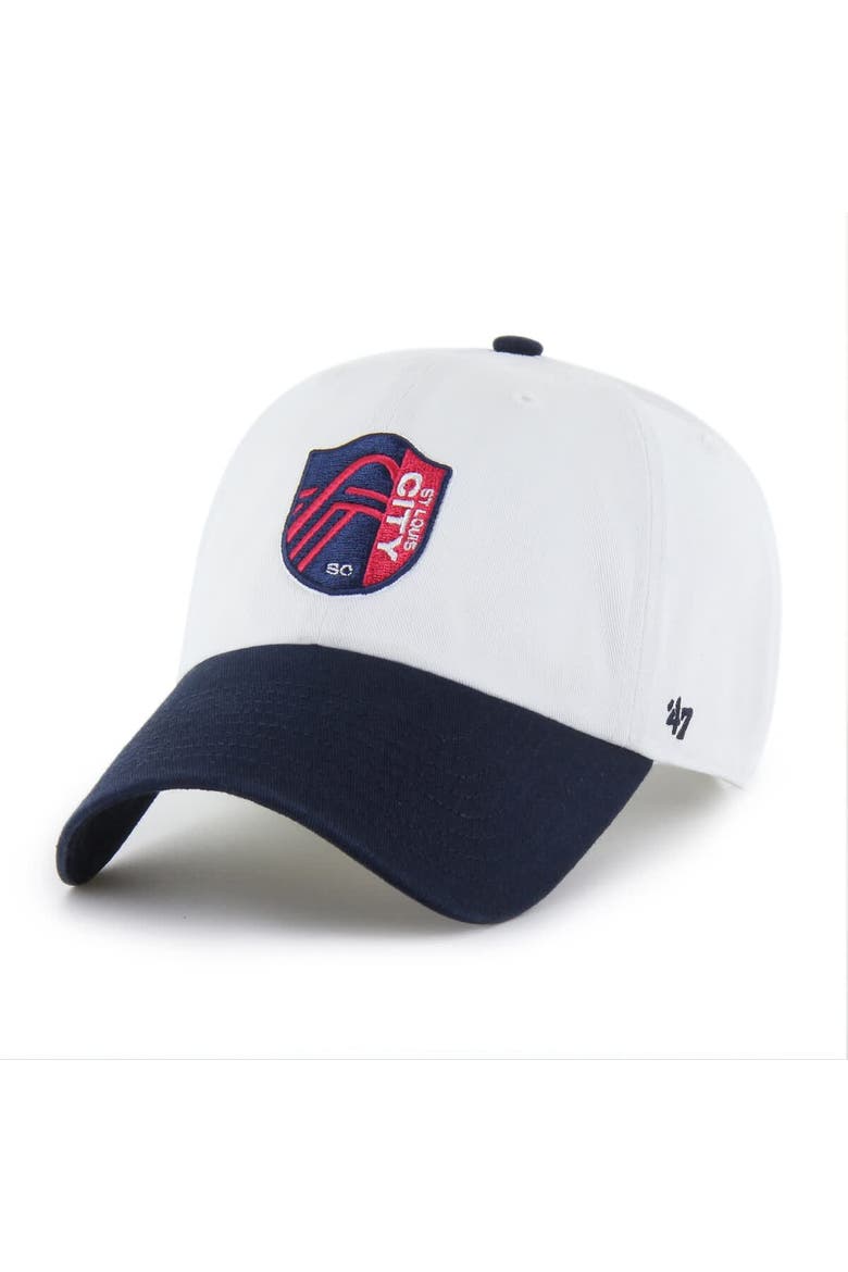 Men's '47  White St. Louis CITY SC Two-Tone Clean Up Adjustable Hat, Main, color, White
