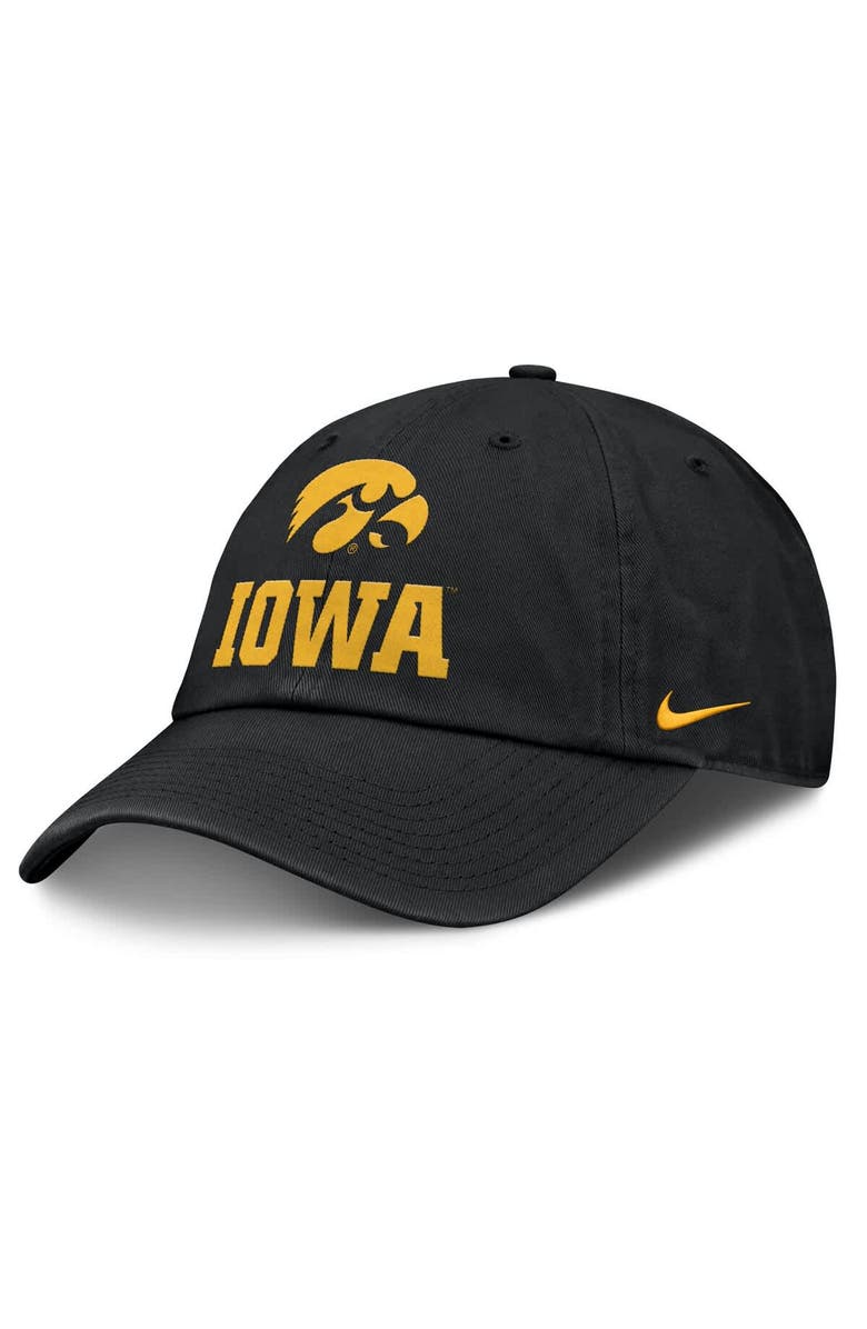 Nike Men's Nike Black Iowa Hawkeyes 2025 Sideline Club Adjustable Hat, Main, color, 