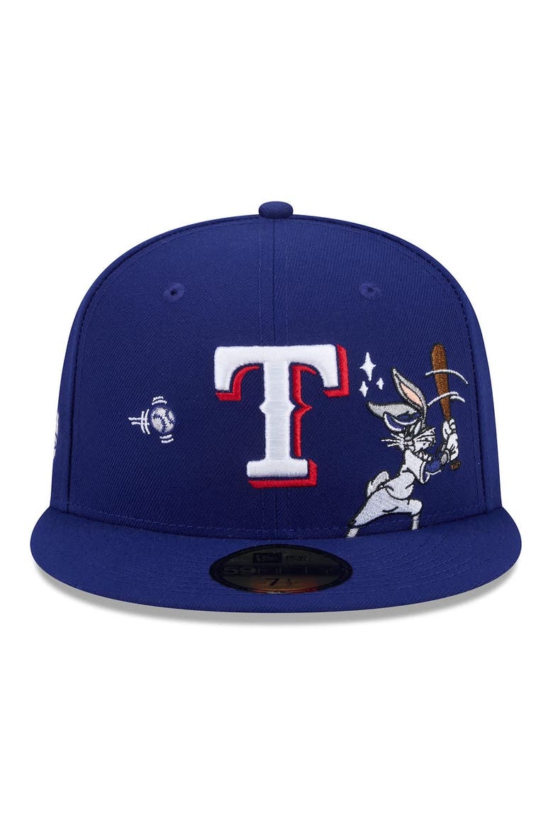 Men's New Era Royal Texas Rangers Looney Tunes Bugs Bunny 59FIFTY Fitted Hat, Alternate, color, Dark Blue