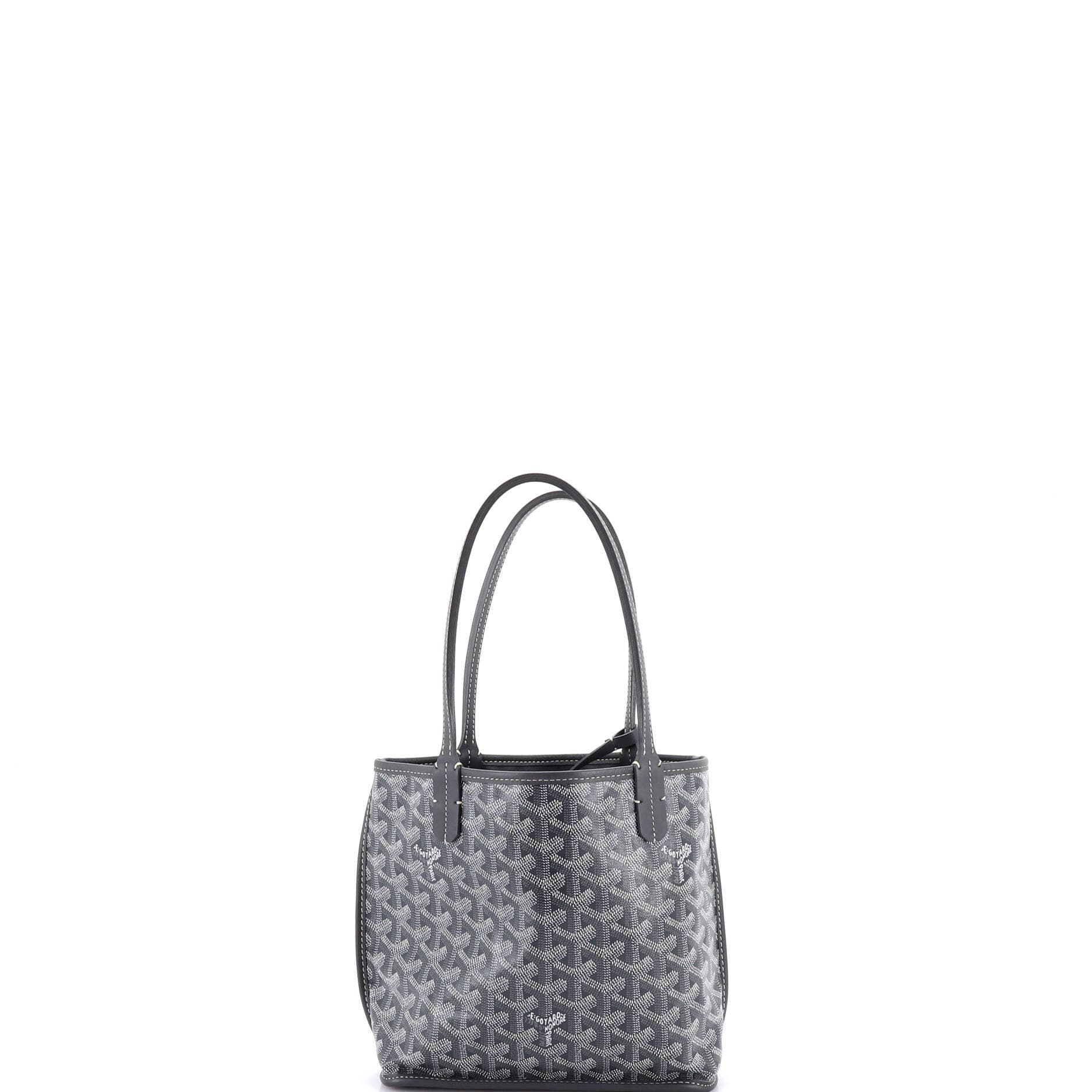 Pre-Owned Goyard Anjou Reversible Tote Coated Canvas Mini, Alternate, color, Gray