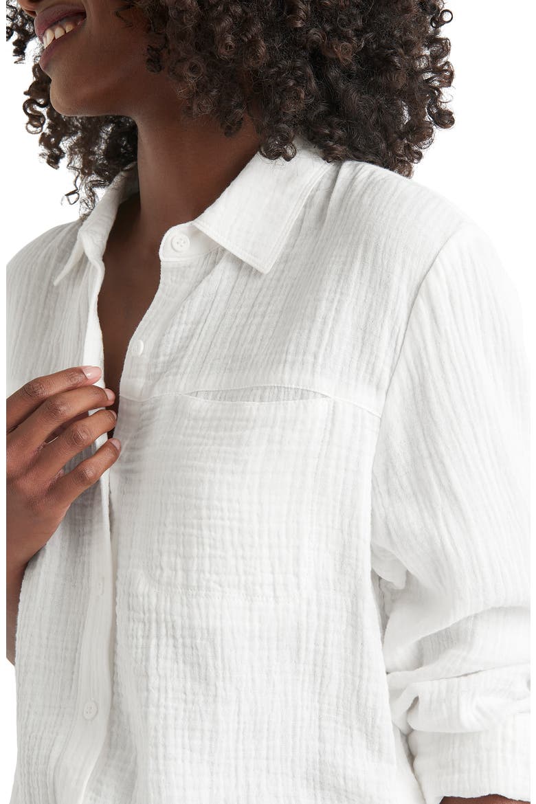 Kit Cotton Button-Up Blouse, Alternate, color, WHITE