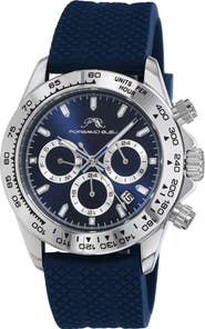 PORSAMO BLEU Men's Preston Silicone Strap Watch, 41mm