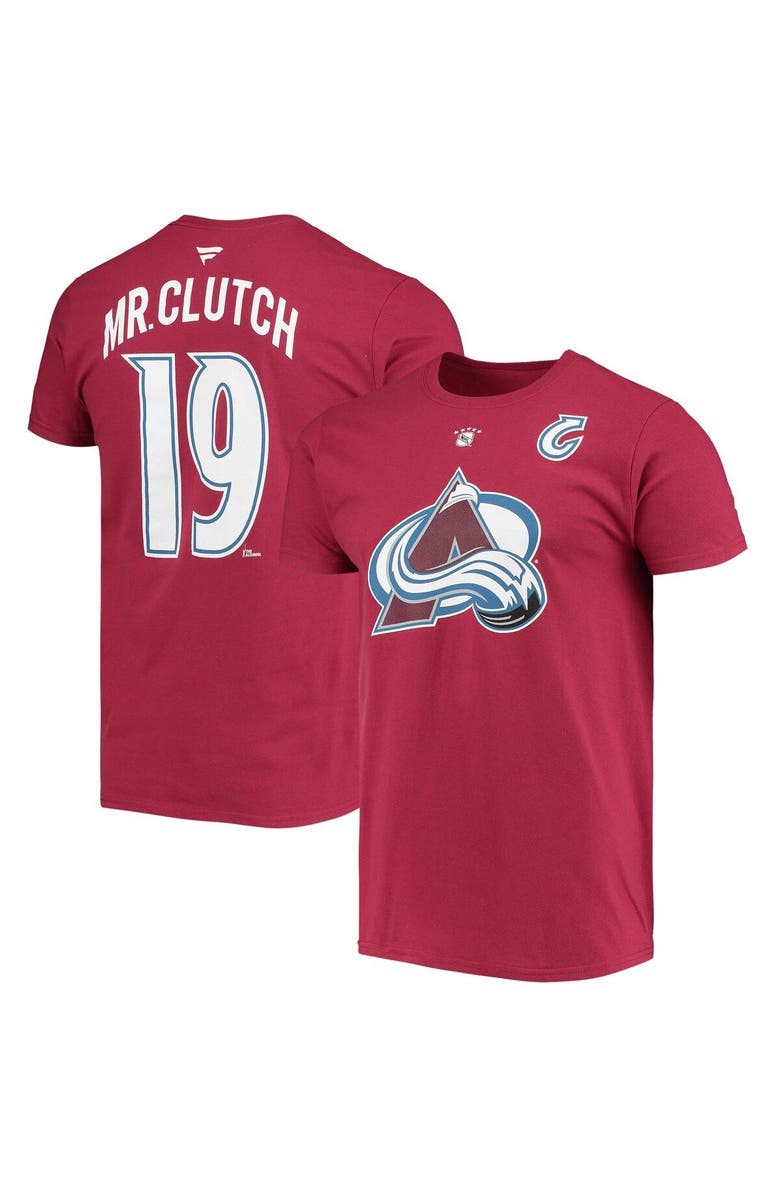 FANATICS Men's Fanatics Branded Joe Sakic Burgundy Colorado Avalanche Authentic Stack Retired Player Nickname & Number T-Shirt, Main, color,