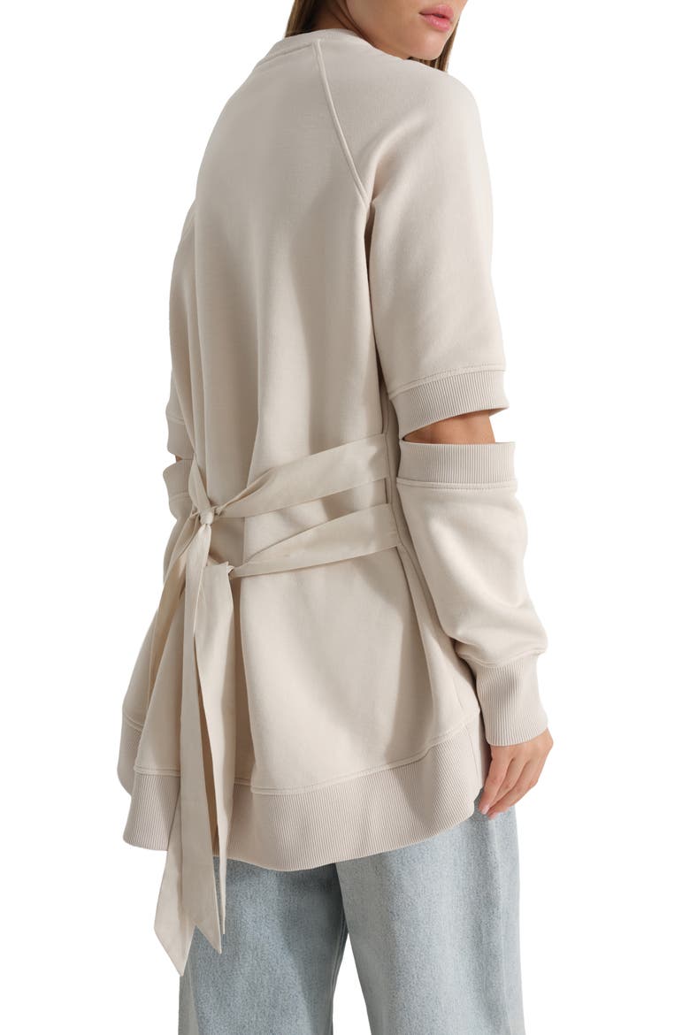 Mavi Cutout Elbow Sweatshirt, Alternate, color, CREAM