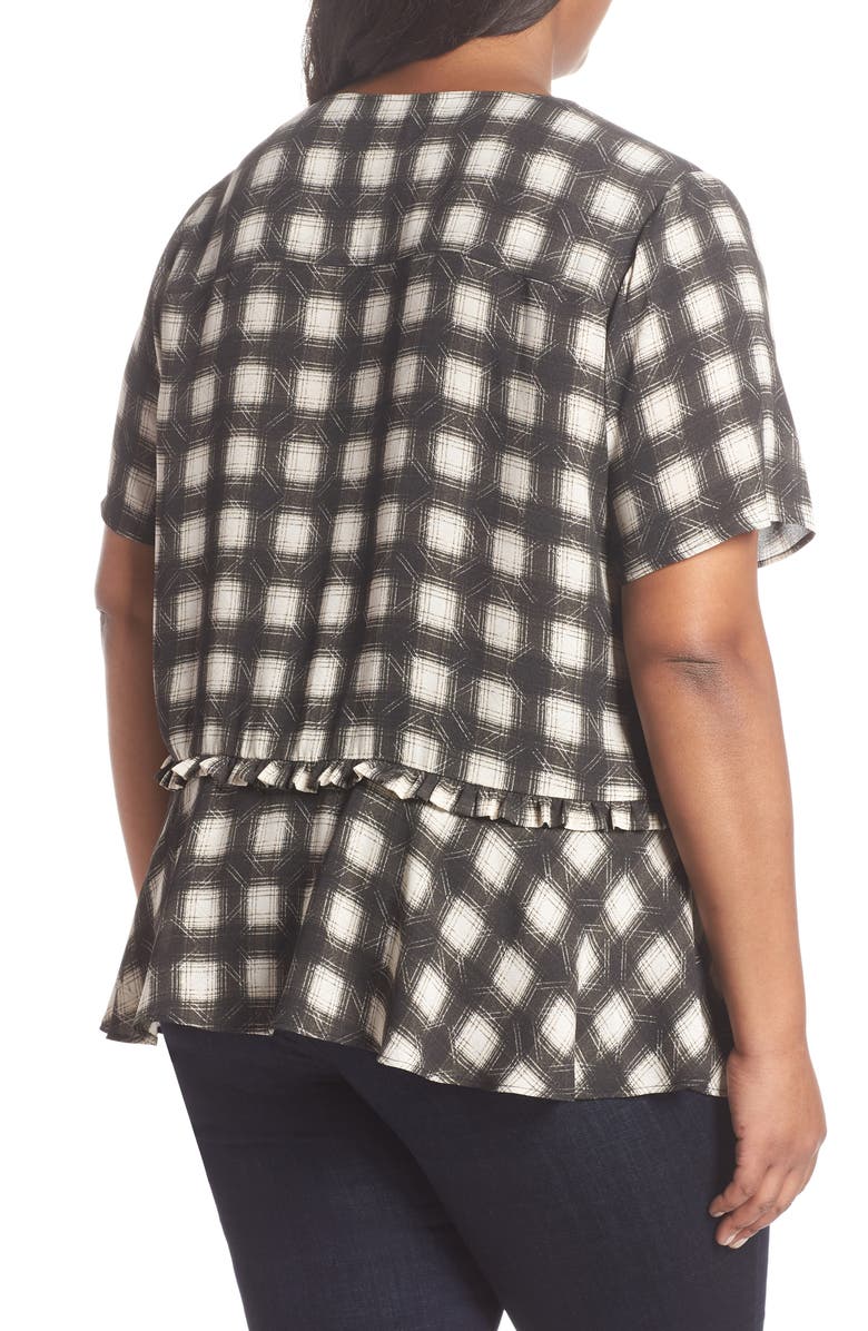 Sejour Peplum Crepe Top, Alternate, color, 