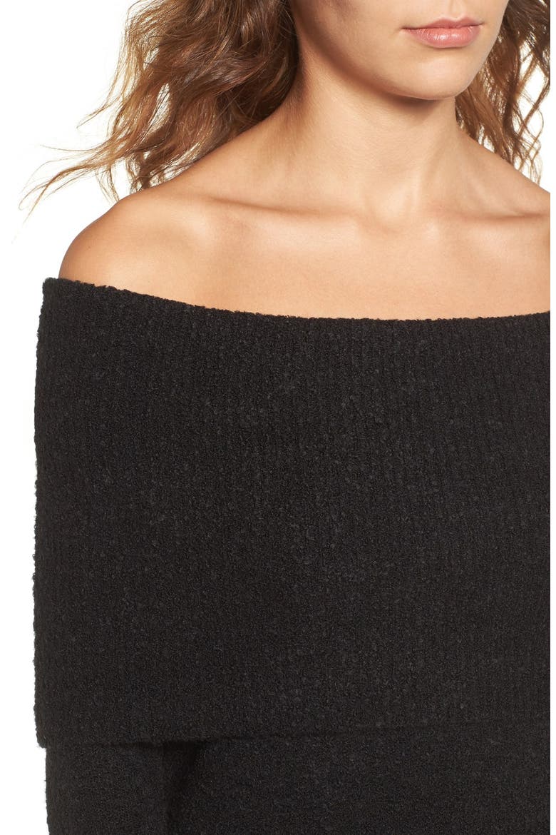 Off the Shoulder Tunic, Alternate, color, BLACK