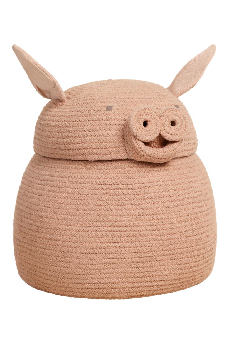 Peggy the Pig Basket, Alternate, color, ROSE