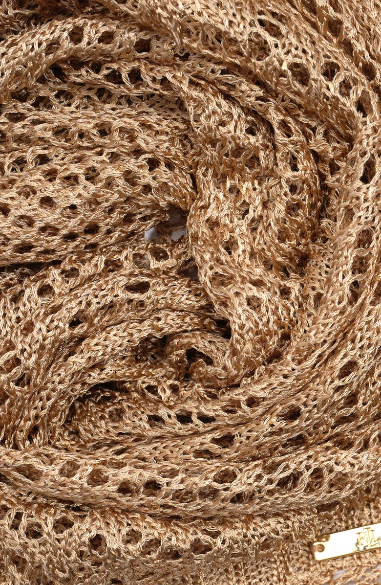 Polo Ralph Lauren Metallic Mix Stitch Wrap, Alternate, color, Birch Tan