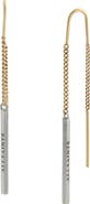 AllSaints Mixed Metal Bar Threader Earrings