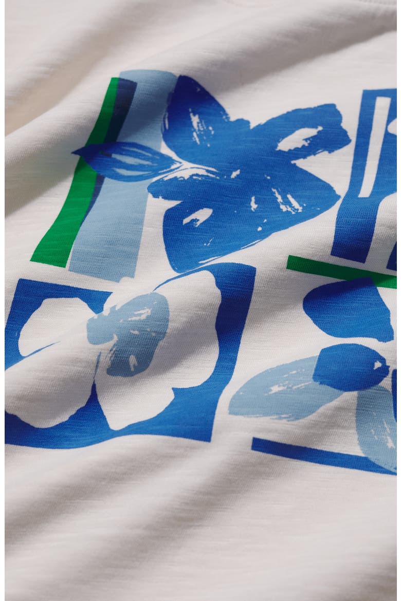 Copseland Organic Cotton Graphic T-Shirt, Alternate, color, CUTOUT PANSY CHALK