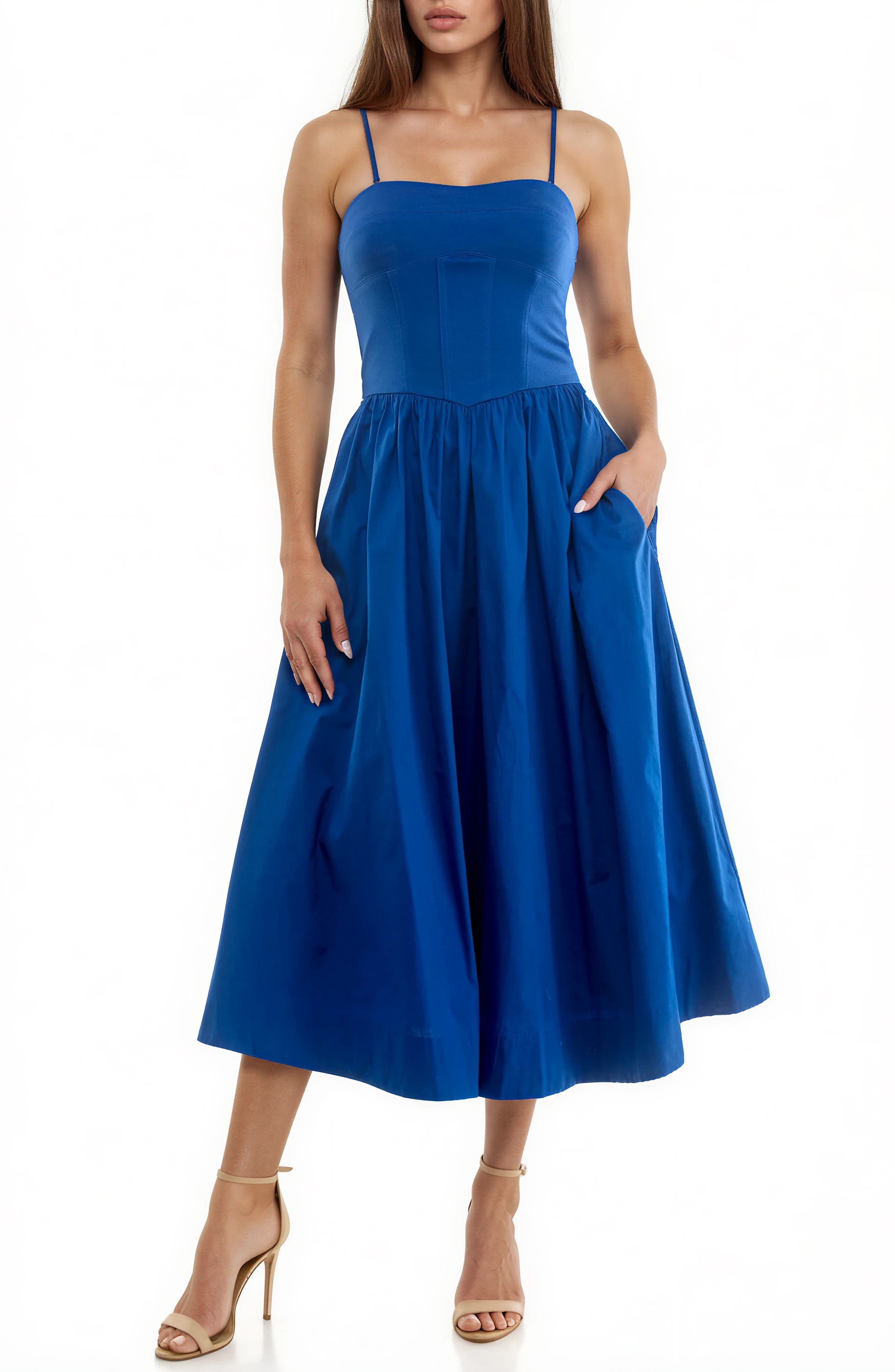Corset Detail Sleeveless Midi Dress - image 3