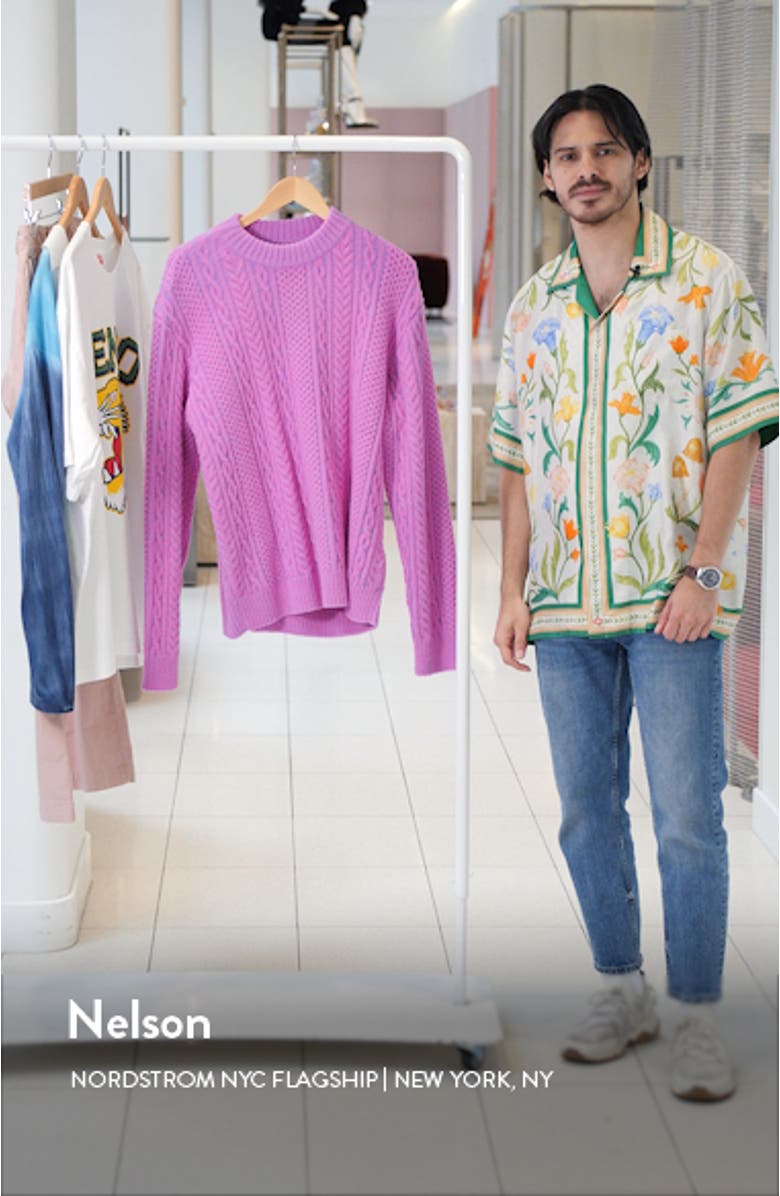 Playful Crewneck Cable Knit Sweater, sales video thumbnail