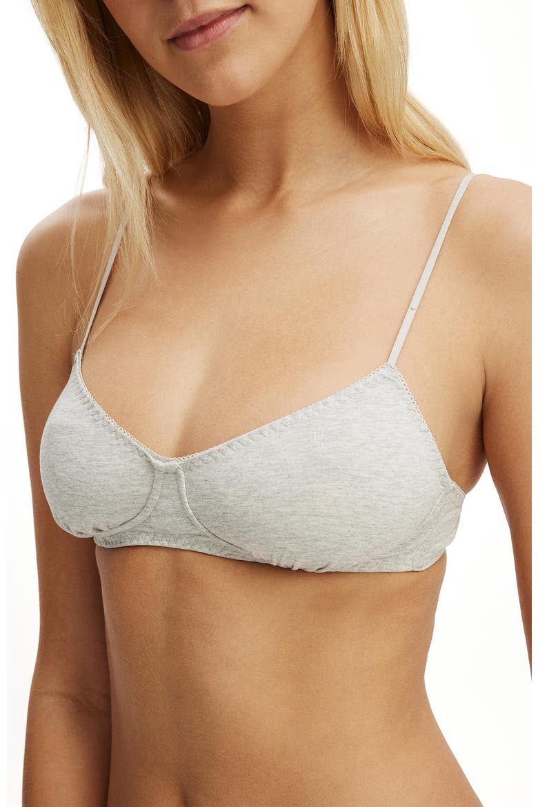 Women's Demi Jersey Bralette, Alternate, color, Grey Marle