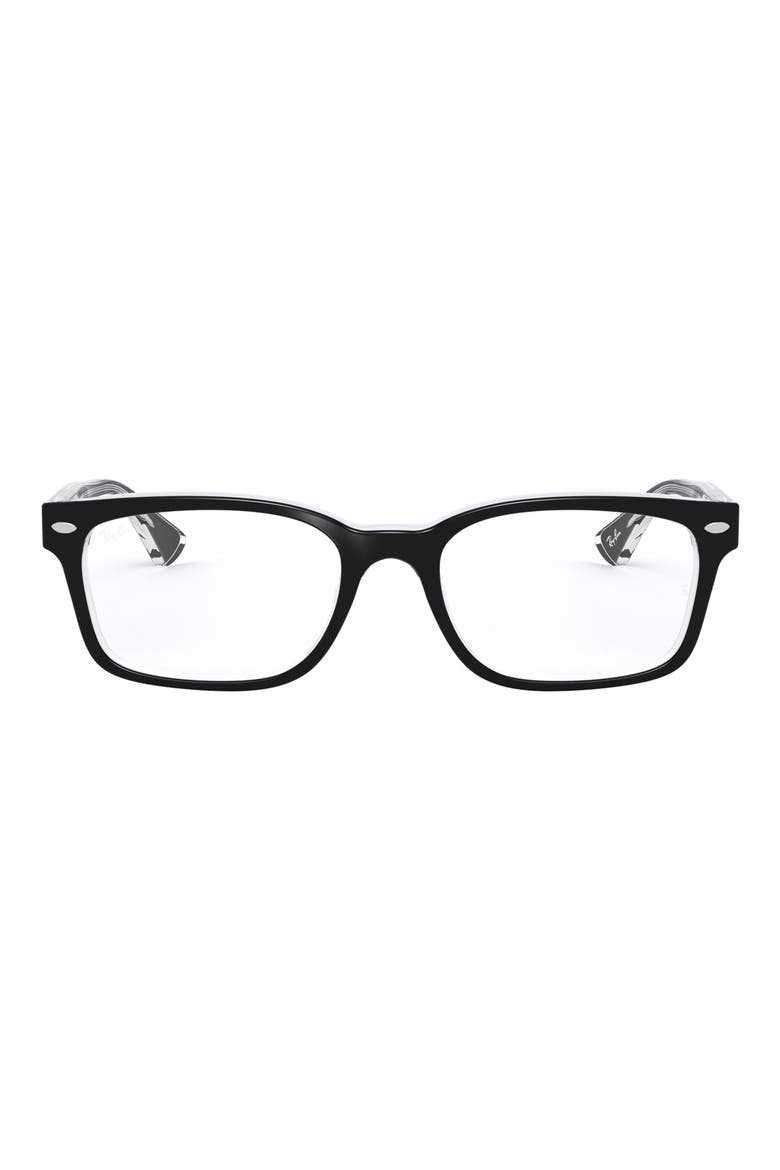 51mm Square Optical Glasses, Main, color, BLACK