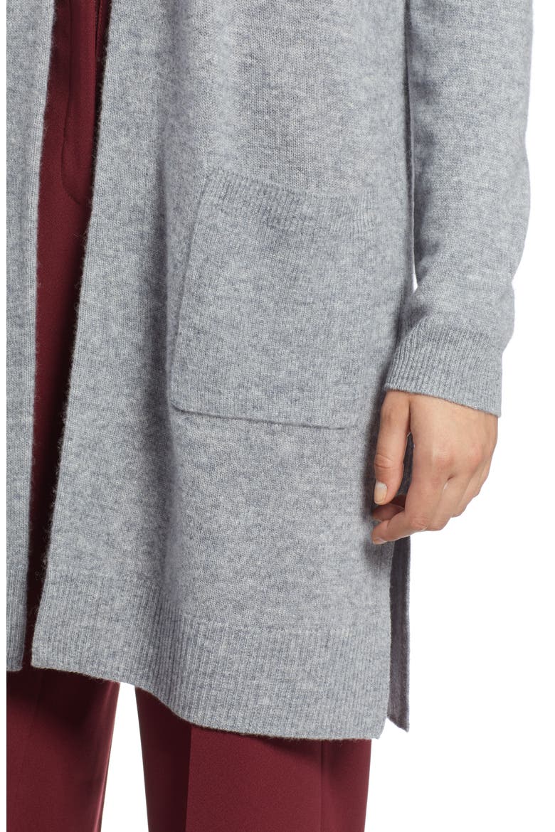 Rib Knit Wool & Cashmere Cardigan, Alternate, color, GREY HEATHER