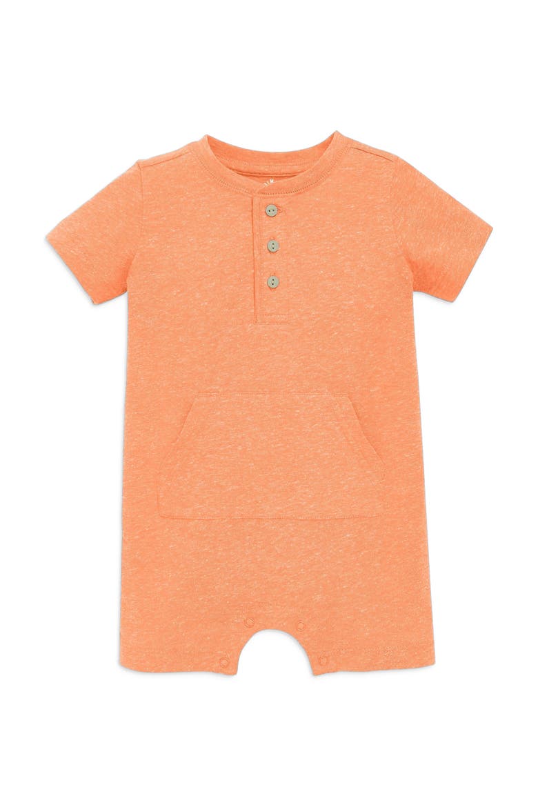 Baby Heathered Henley Shortie, Main, color, Goldfish