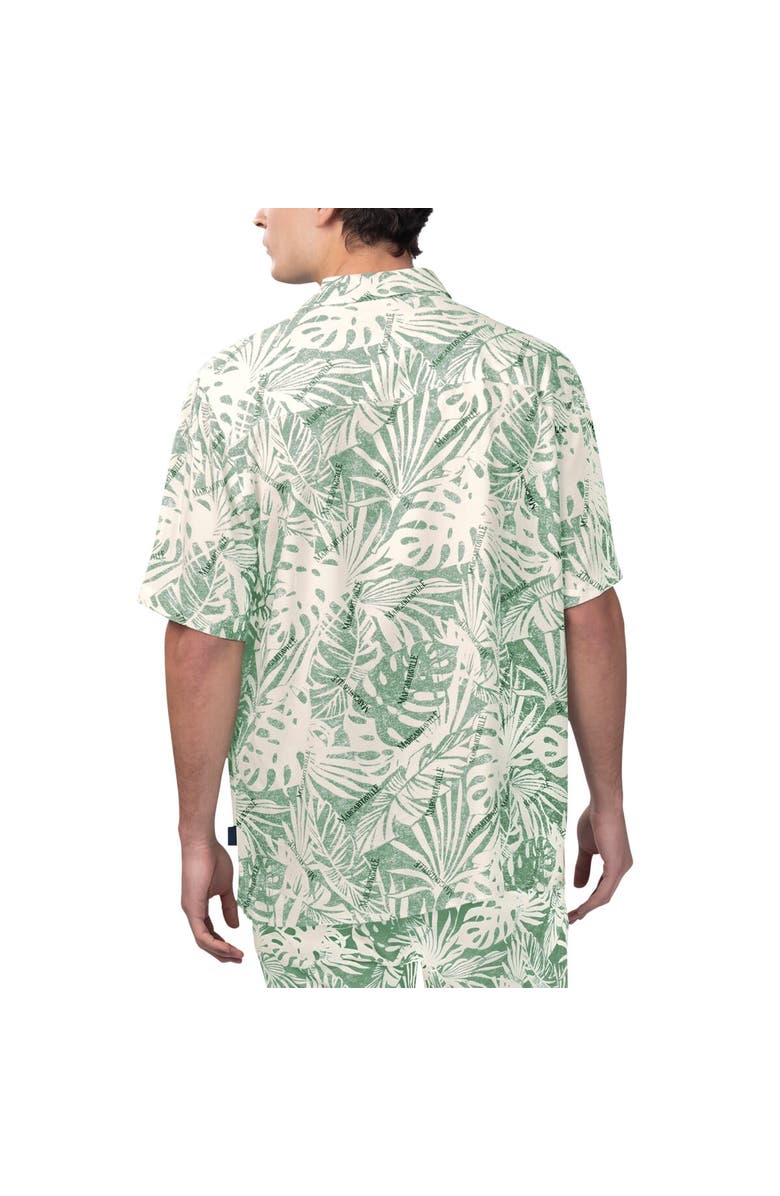 Margaritaville Men's Margaritaville Tan Philadelphia Eagles Sand Washed Monstera Print Party Button-Up Shirt, Alternate, color, Cream