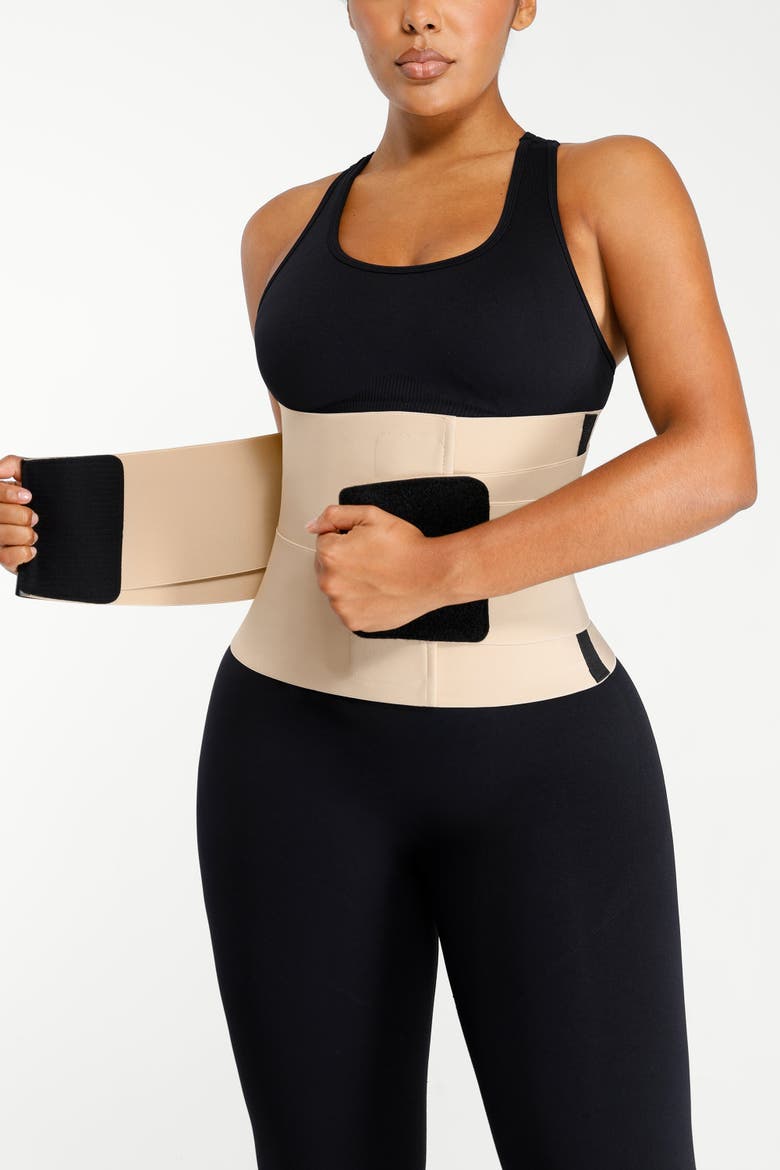 AirSlim Triple Compression Latex Waist Trainer, Alternate, color, Beige