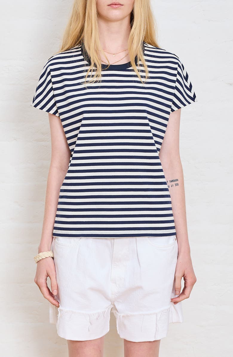 DENIMIST Drop Shoulder T-Shirt, Main, color, Navy / White Stripe