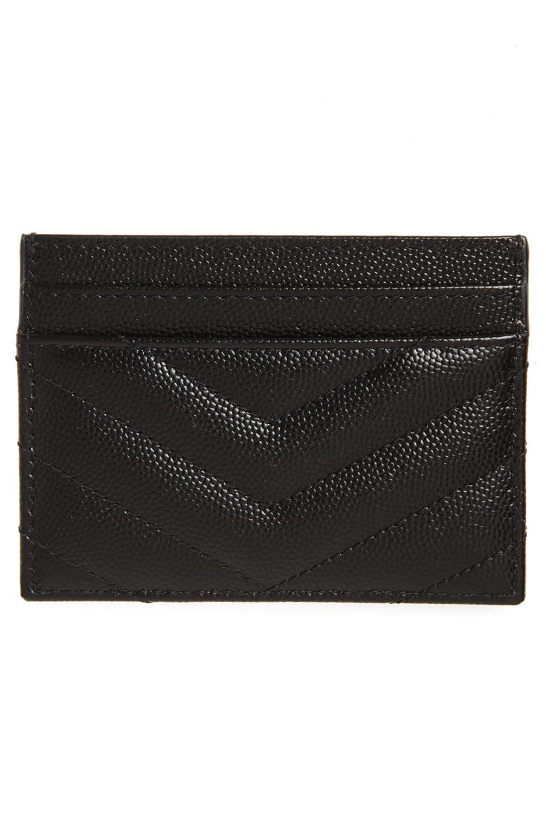 Saint Laurent Monogram Leather Card Case, Alternate, color,