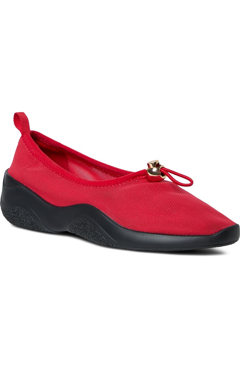 Loeffler Randall Raina Stretch Knit Flat, Main, color, Red/ Black