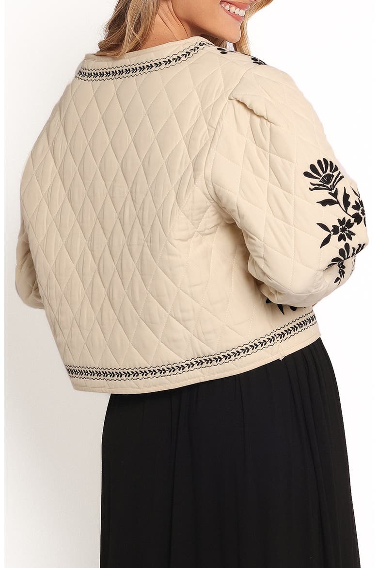 Vako Floral Quilted Jacket, Alternate, color, LIGHT TAUPE