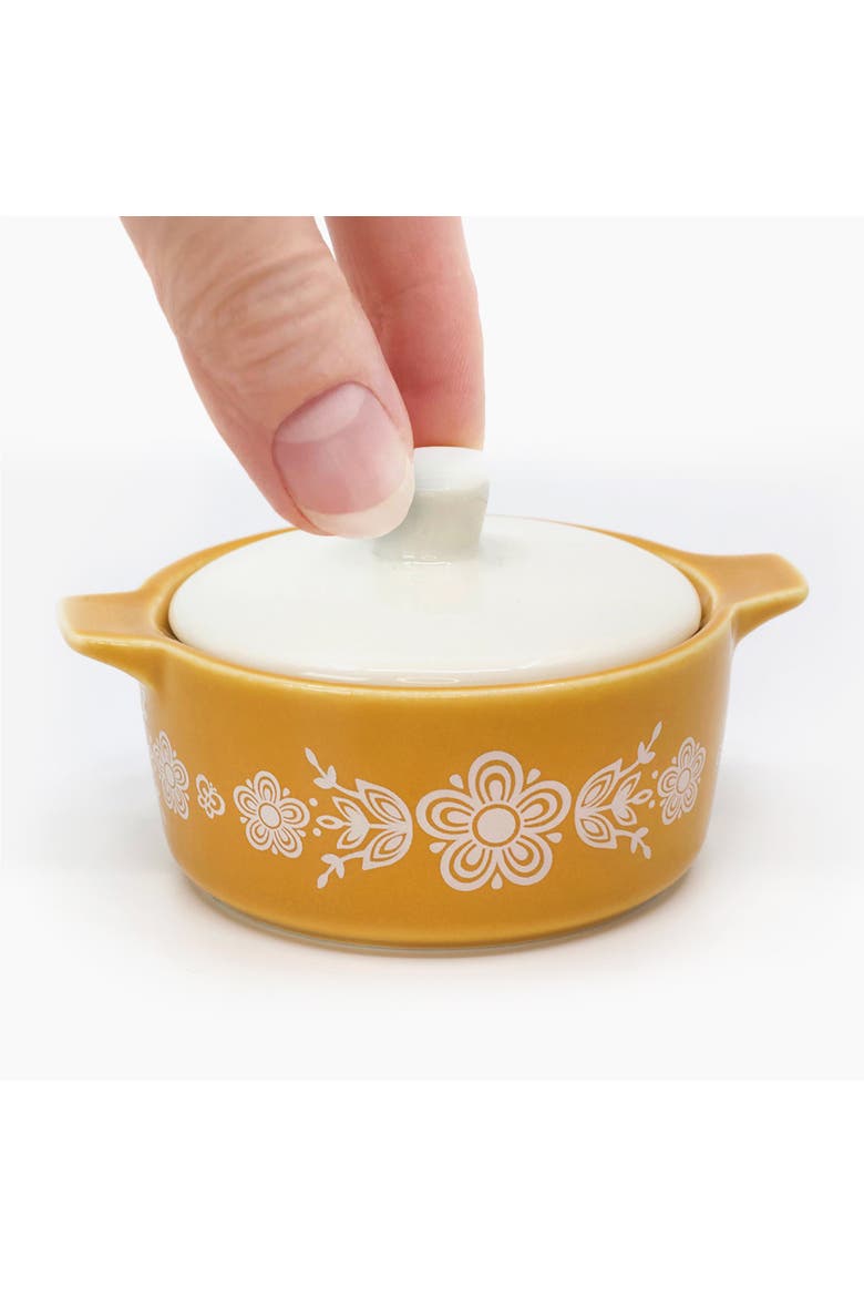 Pyrex-Inspired Casserole Ceramic Trinket Box, Main, color, Butterfly Gold
