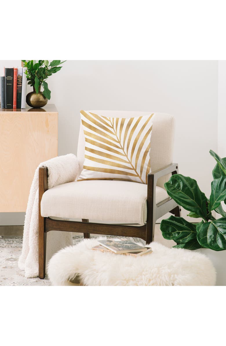 Deny Designs Modern Tropical Metallic Gold Throw Pillow, Alternate, color, Multi