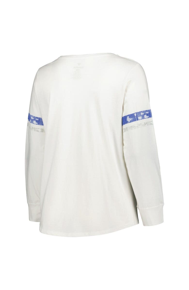 PROFILE Women's White Kentucky Wildcats Contrast Stripe Scoop Neck Long Sleeve T-Shirt, Alternate, color, 