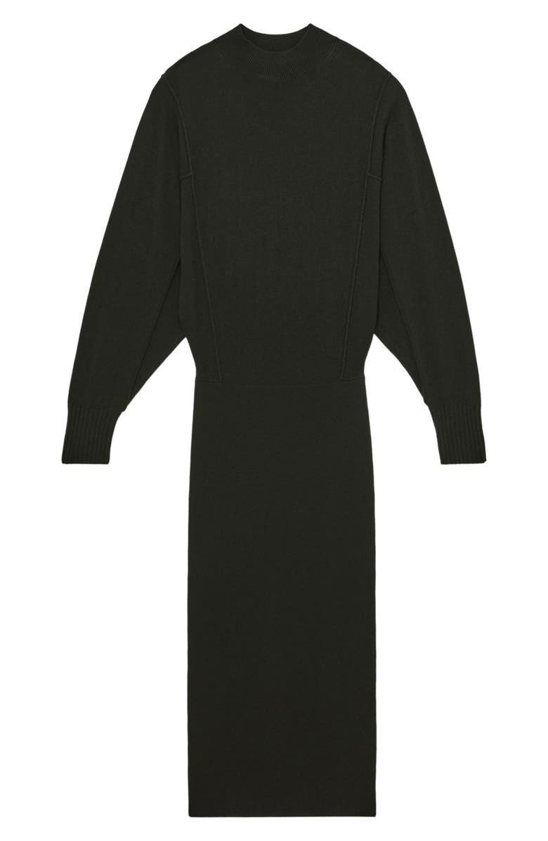 Reiss Suni Long Sleeve Midi Sweater Dress, Alternate, color, Dark Green