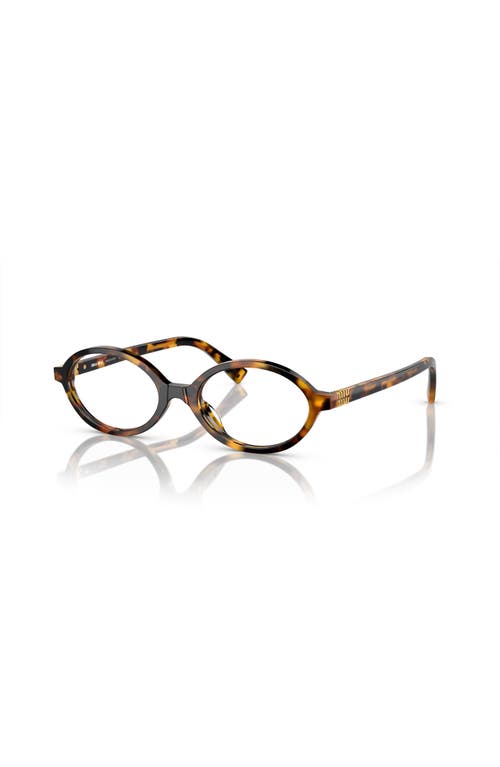 Miu Miu 50mm Oval Optical Glasses In Brown
