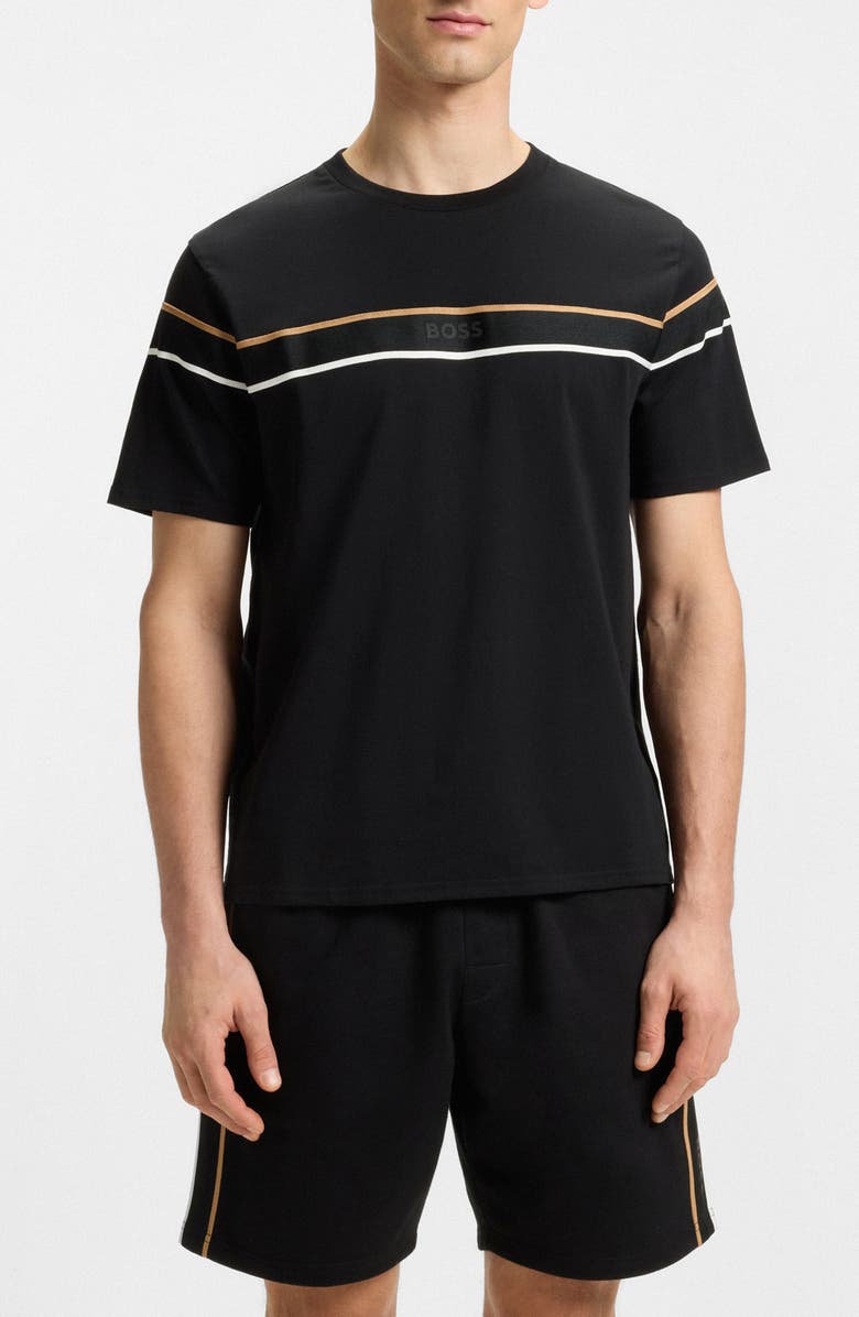 BOSS Iconic Stripe T-Shirt, Main, color, Black
