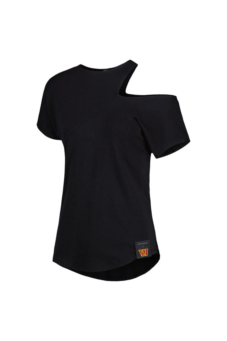 Women's KIYA TOMLIN Black Washington Commanders Cut Out Tri-Blend Shirt, Alternate, color, Black