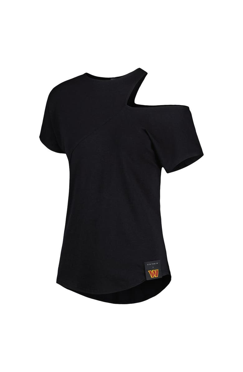 KIYA TOMLIN Women's KIYA TOMLIN Black Washington Commanders Cut Out Tri-Blend Shirt, Alternate, color, Black