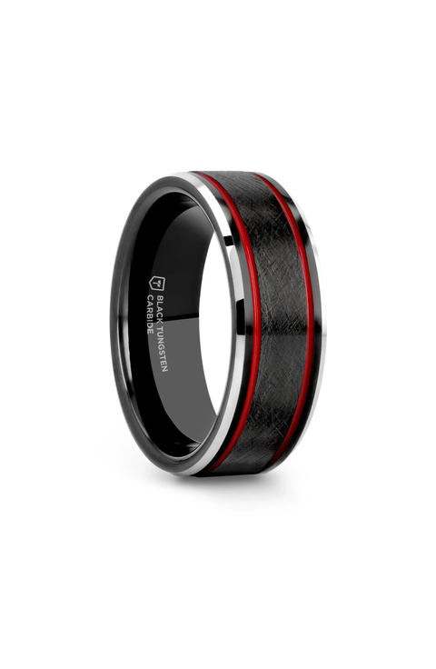 Olis Wire Finish Tungsten Wedding Band