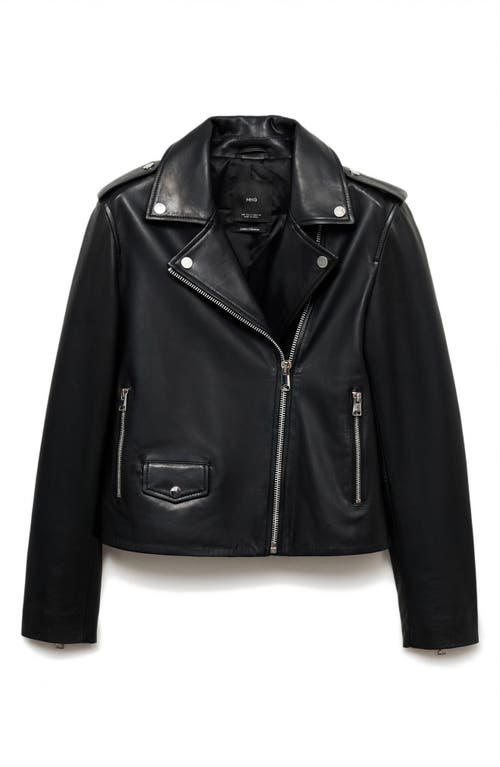 Mango Women's Faux-leather Biker Jacket In Black