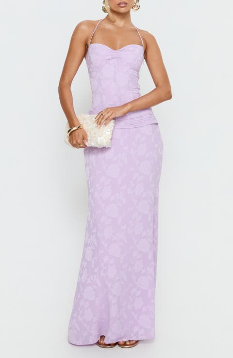 Love From Portofino Halter Corset Maxi Dress