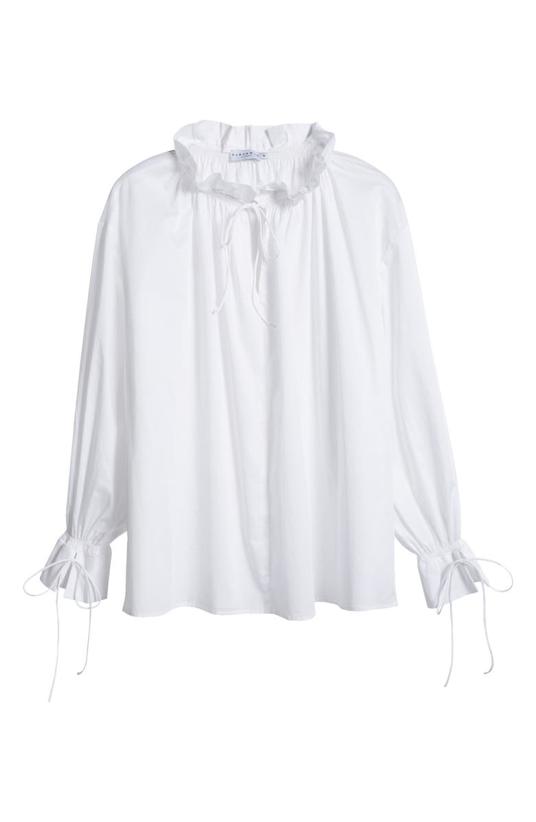 HARSHMAN Tie Neck Poplin Top, Alternate, color,