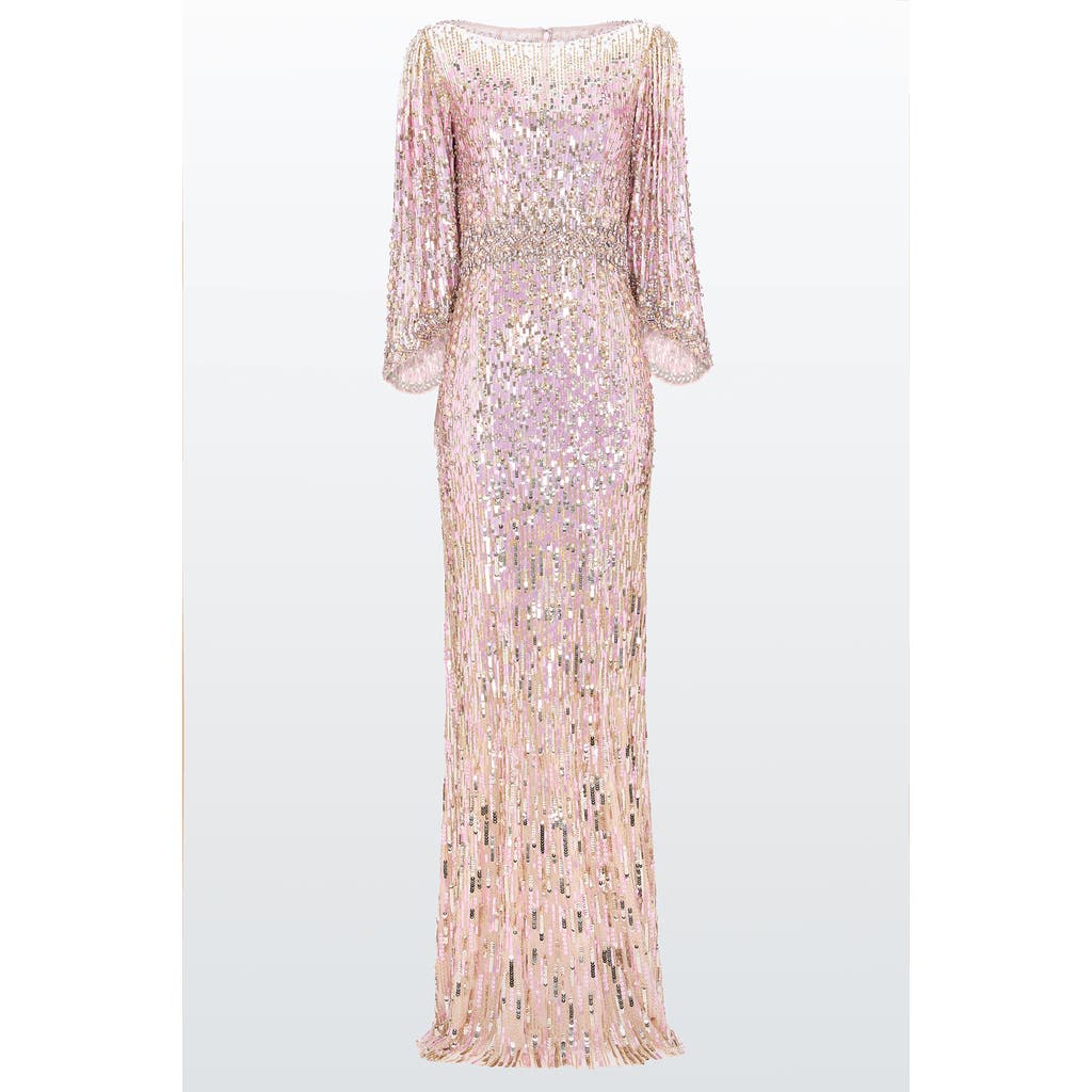 Jenny Packham Ines Sequin-embellished Dress In Pink