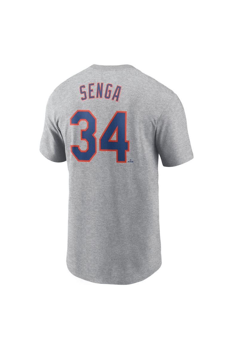 Men's Nike Kodai Senga Heather Gray New York Mets Fuse Name & Number T-Shirt, Alternate, color, Heather Gray