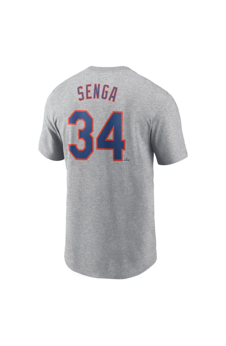 Nike Men's Nike Kodai Senga Heather Gray New York Mets Fuse Name & Number T-Shirt, Alternate, color, Heather Gray